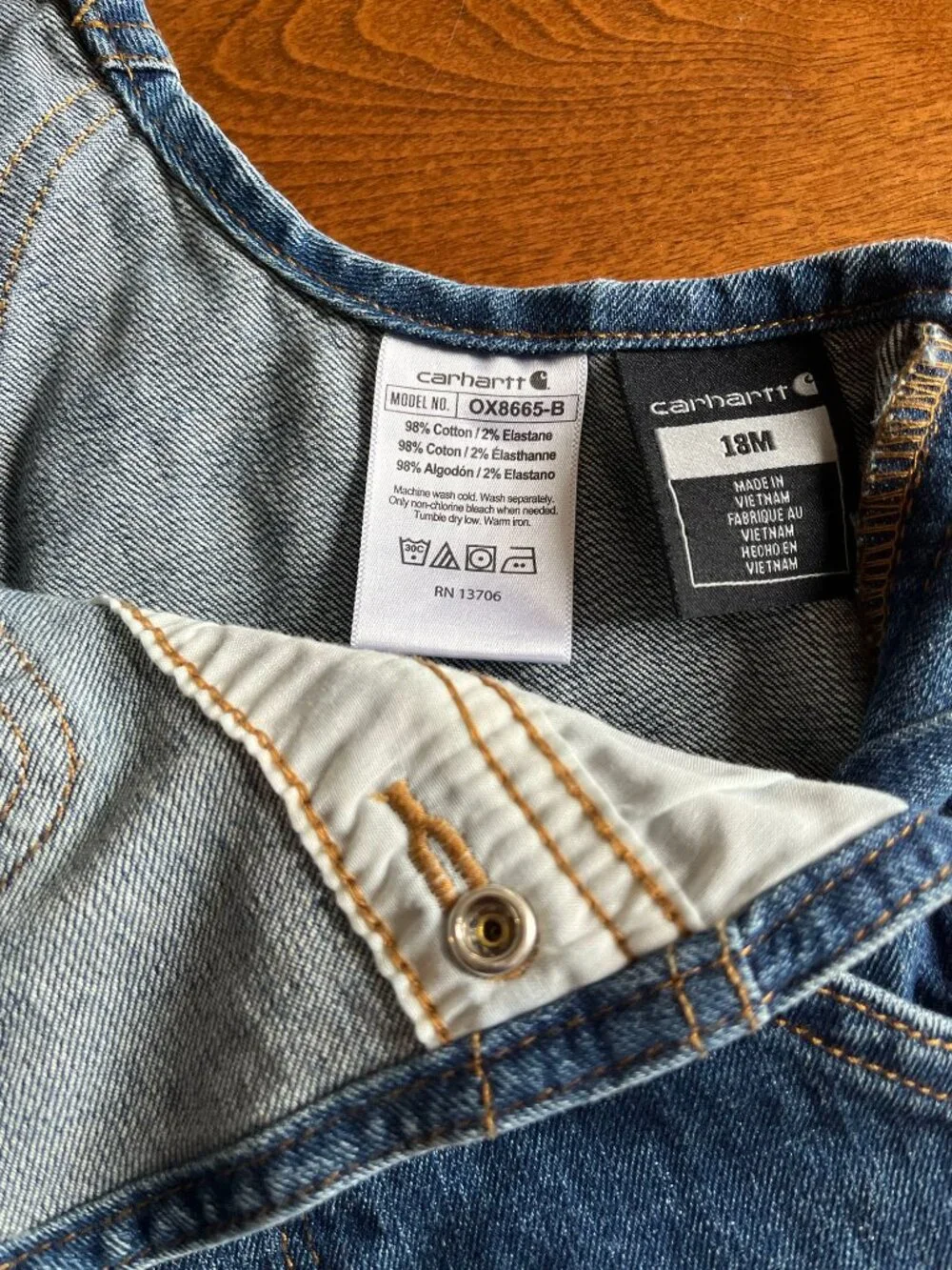 Carhartt denim overalls 18m